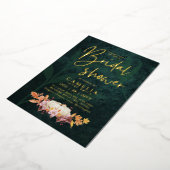 金箔秋かぼちゃグリーンブライダルシャワーQRコード 箔招待状 (回転した状態)