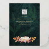 金箔秋かぼちゃグリーンブライダルシャワーQRコード 箔招待状 (裏面)