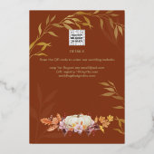 金箔秋カボチャブライダルシャワーQRコード 箔招待状 (裏面)