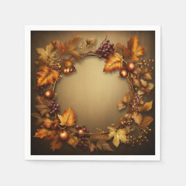 金箔秋:リース収穫 スタンダードカクテルナプキン