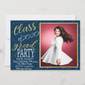 金箔紙吹雪卒業招待状 招待状 (正面)