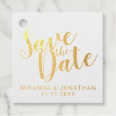 金箔結婚式の日付を保存 フェイバータグ (正面)