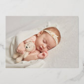 金箔緑バプテスマ写真サンキューカード 箔招待状 (裏面)