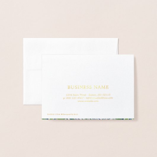 金箔緑筆贈答状 箔カード (裏面封筒付き)