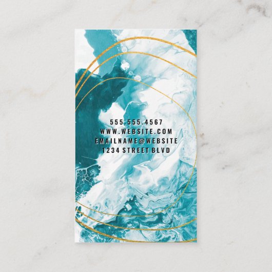 金箔線 | 青芸術的緑 名刺 (裏面)