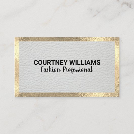 金箔縁ど | ラックスレザー 名刺 (正面)