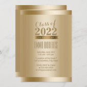 金箔背景卒業パーティー 招待状 (正面/裏面)