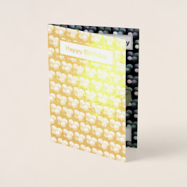 金箔芝鉢、誕生日カード。 箔カード