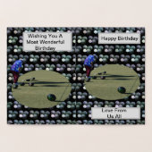 金箔芝鉢、誕生日カード。 箔カード (内部)