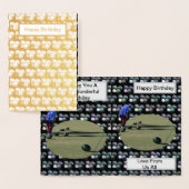 金箔芝鉢、誕生日カード。 箔カード (ディスプレー)