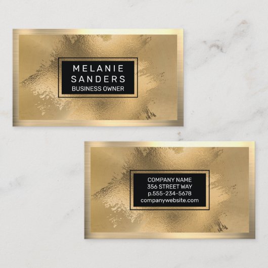 金箔芸術的 | 金属金ゴールド 名刺 (正面/裏面)
