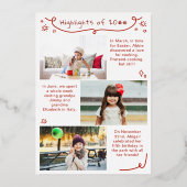 金箔落書きバウブル写真メリークリスマス 箔シーズンカード (裏面)