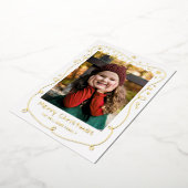 金箔落書きバウブル写真メリークリスマス 箔シーズンカード (回転した状態)