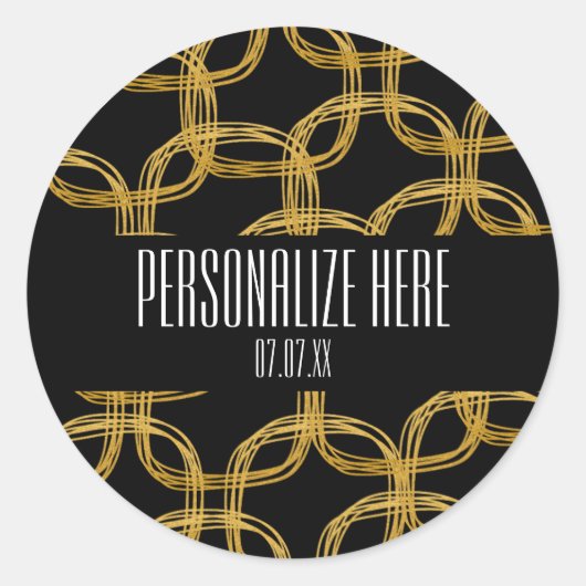 金箔落書き円Glamスモダンティッカー ラウンドシール (正面)