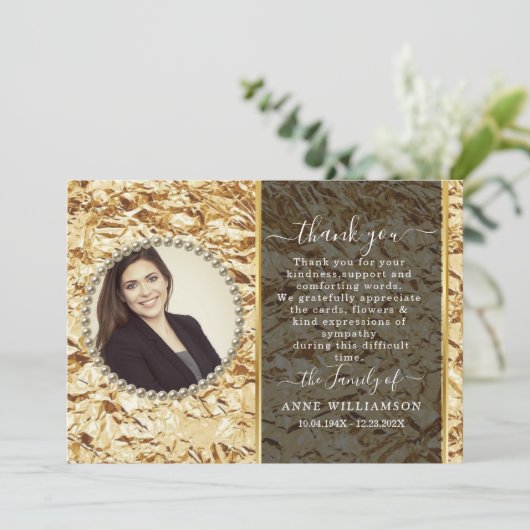 金箔葬エレガントサンキューカード サンキューカード (スタンド正面)