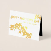 金箔蘭の母の日/印刷された挨拶付き 箔カード (正面)