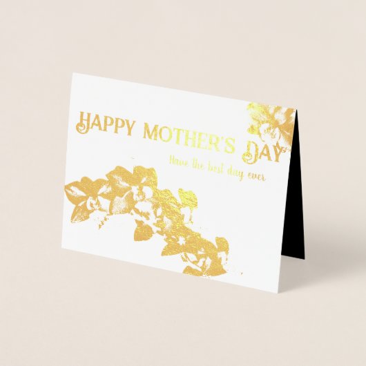 金箔蘭の母の日/印刷された挨拶付き 箔カード (正面)
