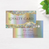 金箔虹色フェイクグリッターロイヤリティカード (デスク)