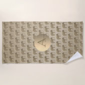 金箔象パタエレガントン ビーチタオル (正面)