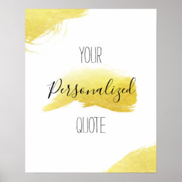 金箔金ゴールドブラシパーソナライズされた引用文アート ポスター