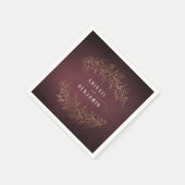金箔金ゴールドブルゴーニュの植物のエレガントな結婚式 スタンダードカクテルナプキン (角)