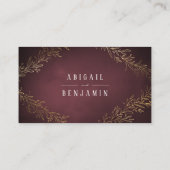 金箔金ゴールドブルゴーニュの植物のエレガントな結婚式 プレイスカード (裏面)