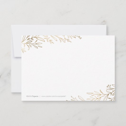 金箔金ゴールドブルゴーニュ感謝していボタン サンキューカード (裏面)