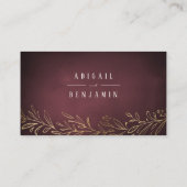 金箔金ゴールド植物体結婚のウェブサイト挿入カード プレイスカード (裏面)