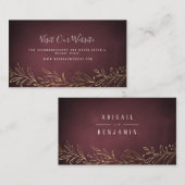 金箔金ゴールド植物体結婚のウェブサイト挿入カード プレイスカード (正面/裏面)