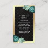 金箔銀河系ティール(緑がかった色)ケーキバルーンイベントプランナー 名刺 (裏面)