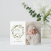 金箔開花写真誕生発表葉書 案内ポストカード (スタンド正面)