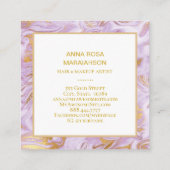 *~*金箔静脈ラベンダー大理石シックモダン スクエア名刺 (裏面)