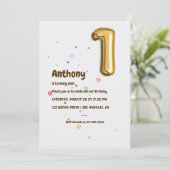 金箔風船と紙吹雪1歳 招待状 (スタンド正面)