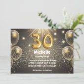金箔風船と紙吹雪30歳の誕生日パーティー 招待状 (スタンド正面)
