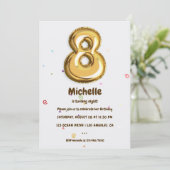 金箔風船と紙吹雪8th誕生日パーティー 招待状 (スタンド正面)