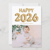 金箔風船2025年新年おめでとう写真 シーズンカード (正面)