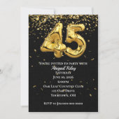 金箔風船45th誕生日パーティーの招待状 招待状 (正面)