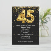 金箔風船45th誕生日パーティーの招待状 招待状 (スタンド正面)