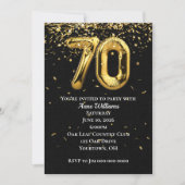 金箔風船70th誕生日パーティーへの招待 招待状 (正面)