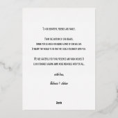 金箔10進法結婚のサンキューカード 箔招待状 (裏面)