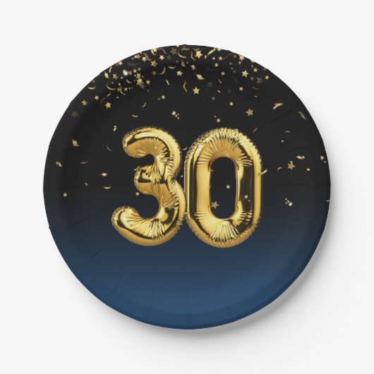 金箔30風船及び紙吹雪紙プレート ペーパープレート (正面)