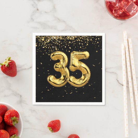 金箔35風船と紙吹雪ナプキン スタンダードカクテルナプキン (インサイチュ)