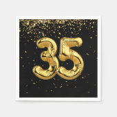 金箔35風船と紙吹雪ナプキン スタンダードカクテルナプキン (正面)