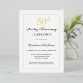金箔50周年記念結婚式招待状 箔シーズンカード (立ち正面)