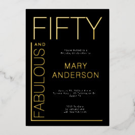 金箔50歳の誕生日パーティー 箔招待状