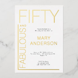 金箔50歳の誕生日パーティー 箔招待状
