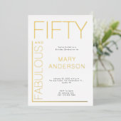 金箔50歳の誕生日パーティー 箔招待状 (立ち正面)