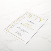 金箔50歳の誕生日パーティー 箔招待状 (回転した状態)