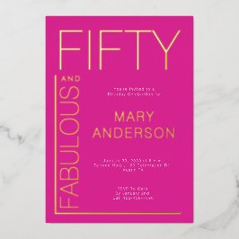 金箔50歳の誕生日パーティー 箔招待状