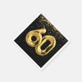 金箔60バルーンと紙吹雪ナプキン スタンダードカクテルナプキン (角)